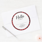 Moderne Elegante einfache Wiedersehen-Name Rot Runder Aufkleber (Umschlag)