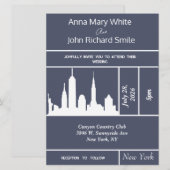 Moderne elegante Einladung nach New York City Skyl (Vorne/Hinten)