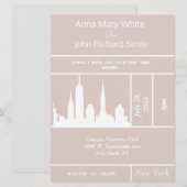 Moderne elegante Einladung nach New York City Skyl (Vorne/Hinten)