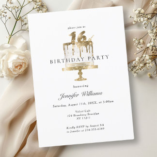 Moderne, elegante Einladung zum 16. Geburtstag