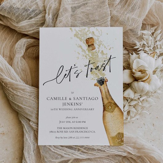 Moderne elegante Einladung zum 50. Hochzeitstag