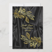 Moderne, elegante Einladung zur Hochzeit in Schwar (Rückseite)