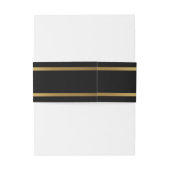 Moderne, elegante Einladung zur Hochzeit in Schwar Einladungsbanderole (Rückseitenbeispiel)