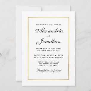 Moderne elegante Einladung zur Hochzeit in Schwarz