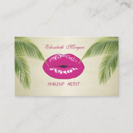 Moderne Elegante Eleganz, Palm-Blätter, Lippen Visitenkarte