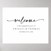 Moderne elegante Engagement Party Willkommen Poster (Vorne)