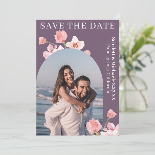 Moderne Elegante Erde Save The Date (Stehend Vorderseite)