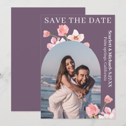 Moderne Elegante Erde Save The Date (Vorne/Hinten)