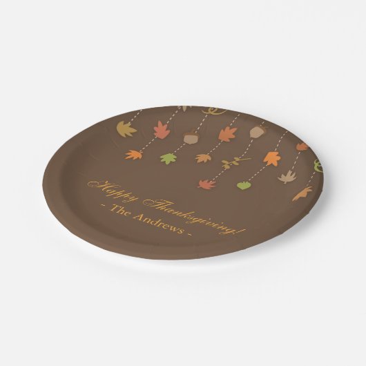 Moderne elegante Erntedank-Party-Versorgungen Pappteller (Schrägansicht)