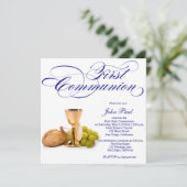 Moderne Elegante Erste Kommunion Einladung für Jun (Stehend Vorderseite)