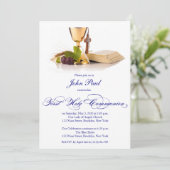 Moderne Elegante Erste Kommunion Einladung für Jun (Stehend Vorderseite)