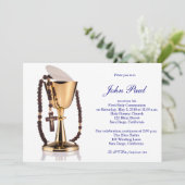 Moderne Elegante Erste Kommunion Einladung für Jun (Stehend Vorderseite)