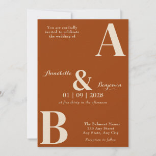 Moderne Elegante Erstgeburt Orange Hochzeit Einladung