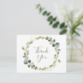 Moderne Elegante Eucalyptus Wreath Frame Vielen Da Postkarte (Stehend Vorderseite)