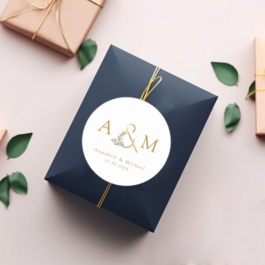 Moderne, elegante Eukalyptus-Ampere Runder Aufkleber