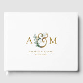 Moderne Elegante Eukalyptus Ampersand Hochzeit Gästebuch (Vorderseite)