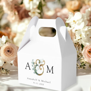 Moderne Elegante Eukalyptus Ampersand Hochzeit Geschenkschachtel