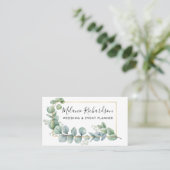 Moderne Elegante Eukalyptus-Blätter Gold Gerahmt Visitenkarte (Stehend Vorderseite)