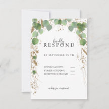Moderne, elegante Eukalyptus-Glitzer-RSVP-Karte