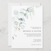 Moderne Elegante Eukalyptus Grüne Einladung (Vorderseite)