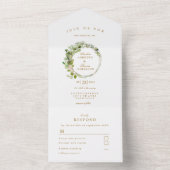 Moderne, elegante Eukalyptus-Hochzeit All In One Einladung (Innen Boden)