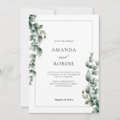 Moderne Elegante Eukalyptus Hochzeit Einladung (Vorderseite)