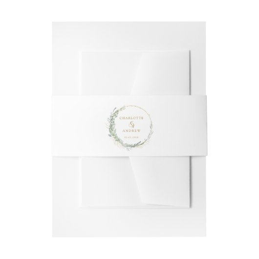 Moderne, elegante Eukalyptus-Hochzeit Einladungsbanderole (Vorderseite Beispiel)