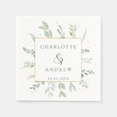 Moderne, elegante Eukalyptus-Hochzeit Serviette (Vorderseite)