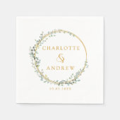 Moderne, elegante Eukalyptus-Hochzeit Serviette (Vorderseite)