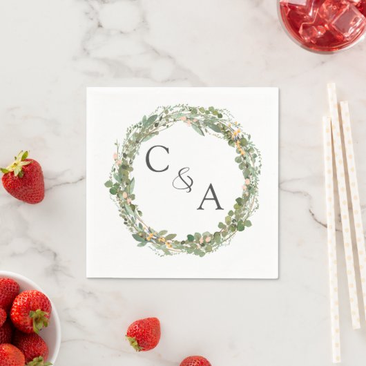 Moderne, elegante Eukalyptus-Hochzeit Serviette (Beispiel)