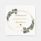 Moderne, elegante Eukalyptus-Hochzeit Serviette (Vorderseite)