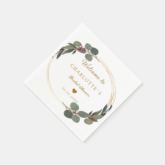 Moderne, elegante Eukalyptus-Hochzeit Serviette (Ecke)