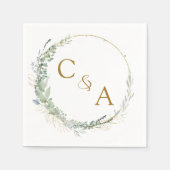 Moderne, elegante Eukalyptus-Hochzeitsnapkins Serviette (Vorderseite)