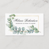 Moderne Elegante Eukalyptus Verlasst Grünflächen Visitenkarte (Vorderseite)