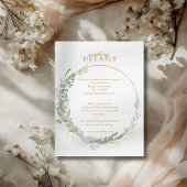 Moderne Elegante Eukalyptus Wedding Details UAWG RSVP Karte
