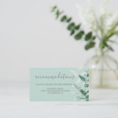 Moderne elegante, eukalyptusgrüne Einrichtung Begleitkarte (Stehend Vorderseite)