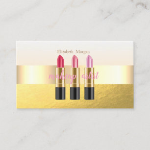 Moderne elegante falsche Gold, Lippenstift, Masken Visitenkarte