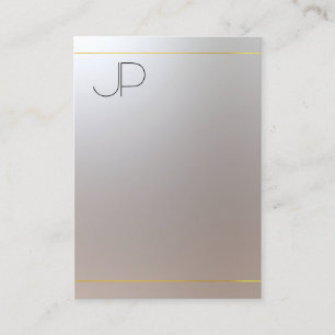 Moderne elegante falsche goldene silberne monogram visitenkarte