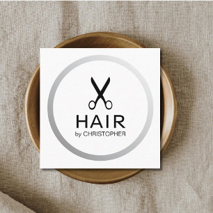 Moderne elegante falsche silberne schwarze Haar-St Quadratische Visitenkarte