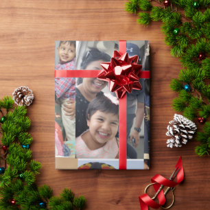 Moderne elegante Familienbilder stylish  Geschenkpapier