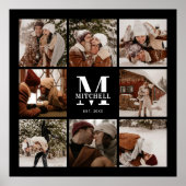 Moderne Elegante Familienfoto Collage Black Keepak Poster (Vorne)