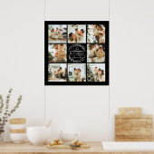 Moderne Elegante Familienfoto Collage Black Keepak Poster (Küche)