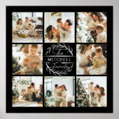 Moderne Elegante Familienfoto Collage Black Keepak Poster (Vorne)