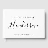 Moderne, elegante Familienname Hochzeit Gästebuch (Vorderseite)
