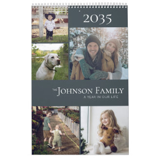 Moderne elegante Farb-Familien-Fotokalender Kalender