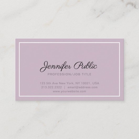 Moderne Elegante Farben Beruflich Einfach Schlicht Visitenkarte (Vorderseite)