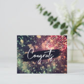 Moderne Elegante Farben Feuerwerk Festivals Glückw Postkarte (Stehend Vorderseite)