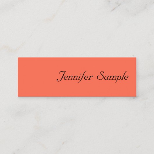 Moderne, elegante Farben, kalligraphierte Skriptvo Mini Visitenkarte (Vorderseite)