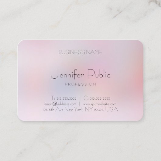 Moderne elegante, farbenfrohe, einfache Designvorl Visitenkarte (Rückseite)