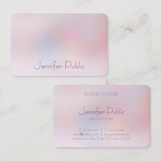 Moderne elegante, farbenfrohe, einfache Designvorl Visitenkarte (Vorne/Hinten)